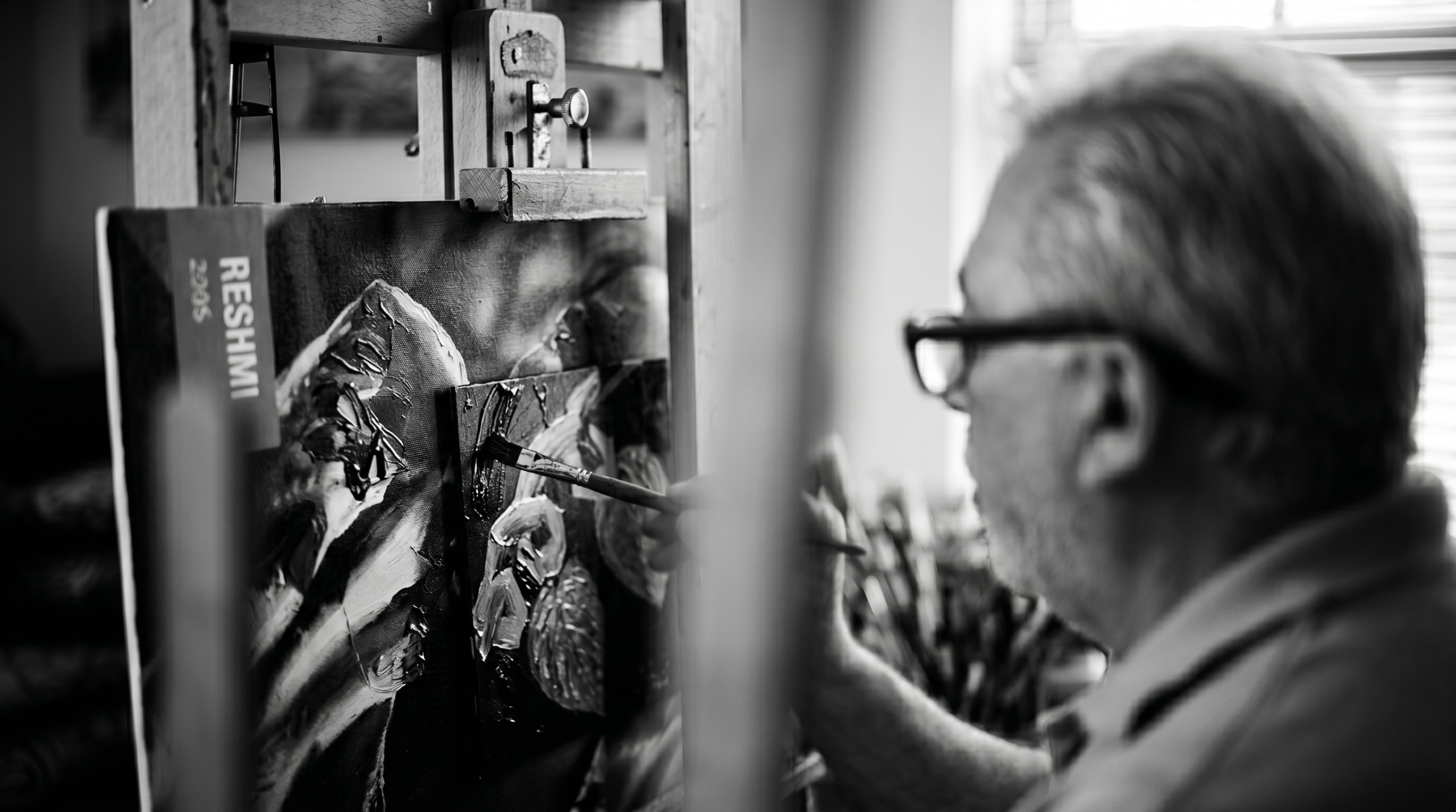 Edgar Leal working in his studio